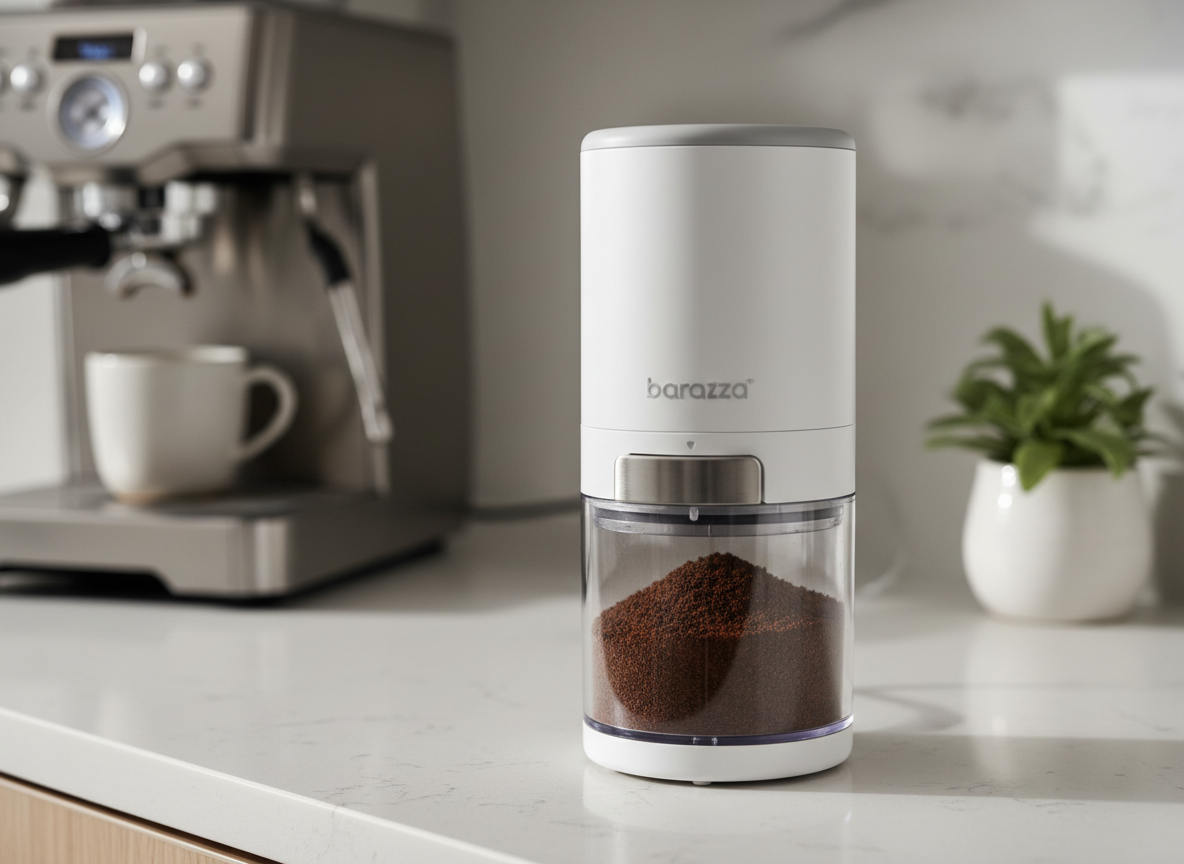 Baratza Encore ESP burr grinder on a light kitchen countertop