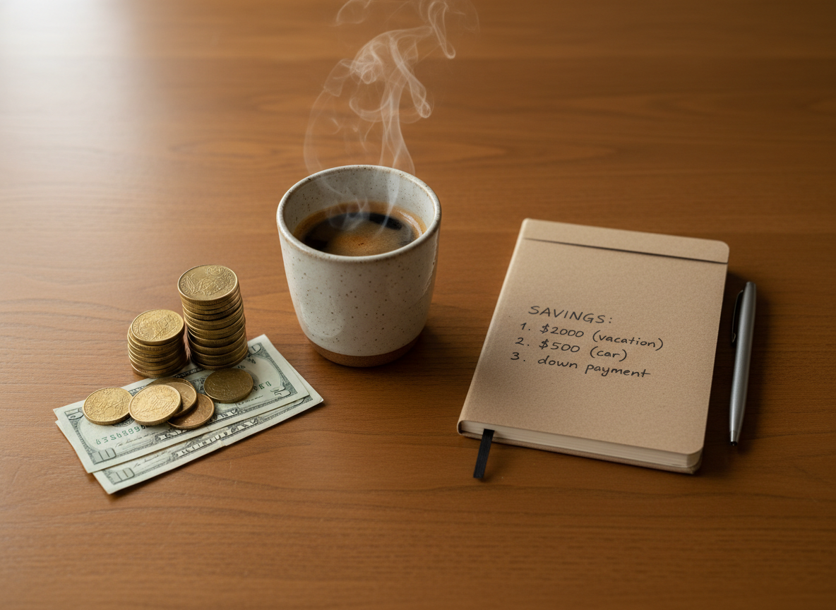 The savings from 30 days of skipping coffee shops — more than I expected